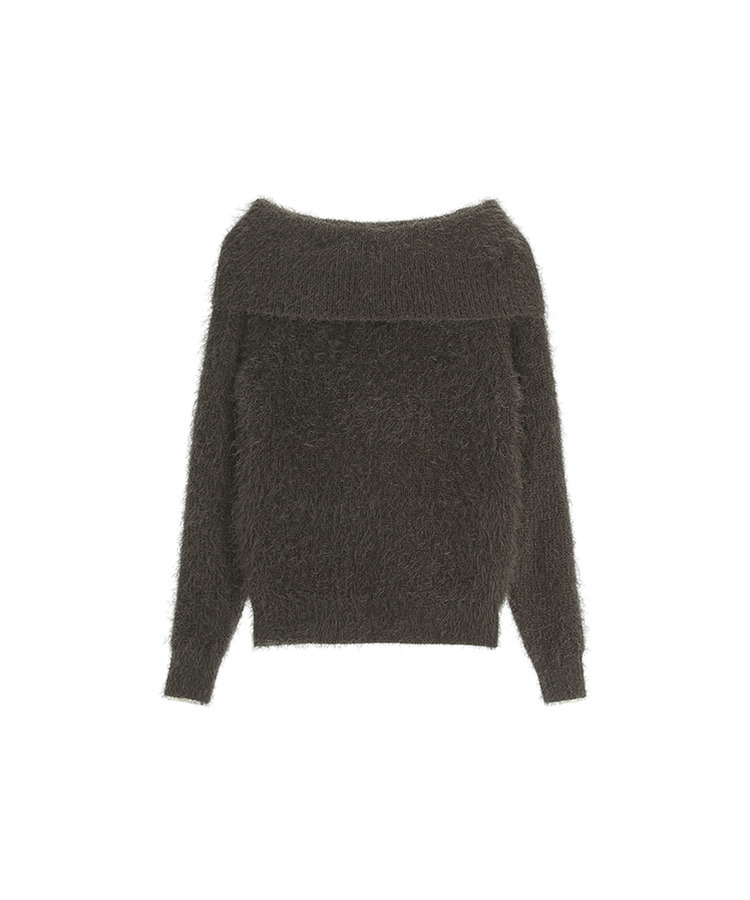 (ショールラインポイント♥ / ふわふわ / 華奢フィット)   ソルニードル ファー オフショルダーニット