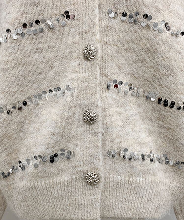 럭스 스팽글 머플러 가디건 플리츠 스커트 세트