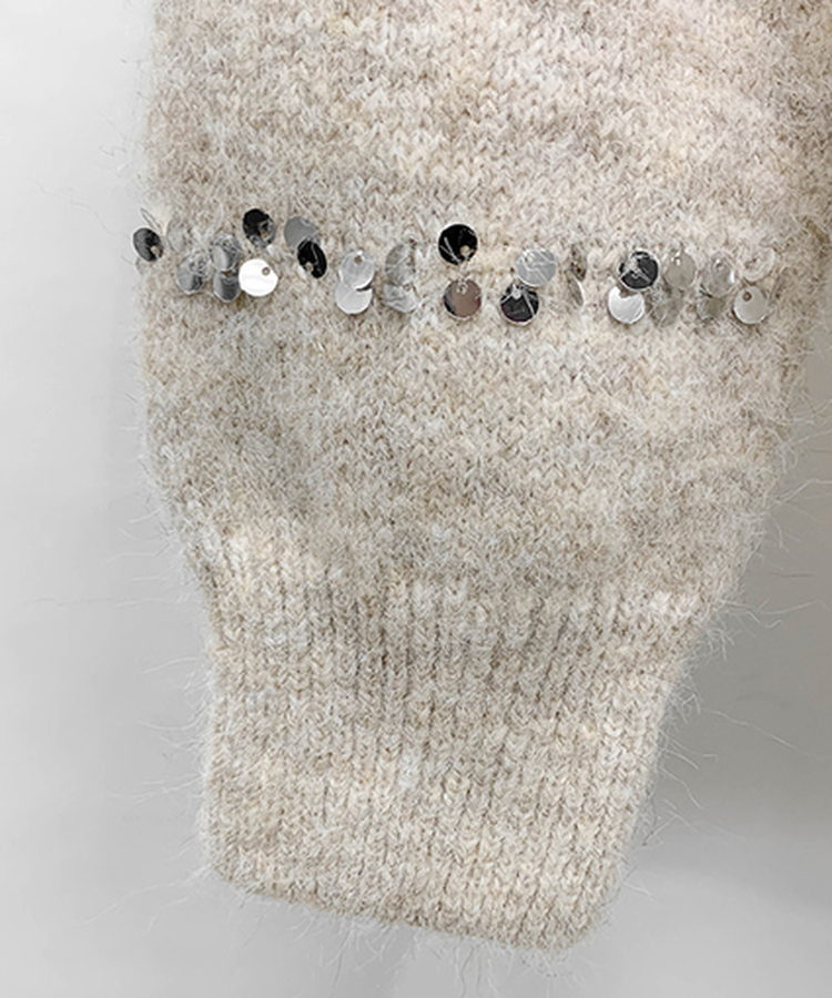 럭스 스팽글 머플러 가디건 플리츠 스커트 세트