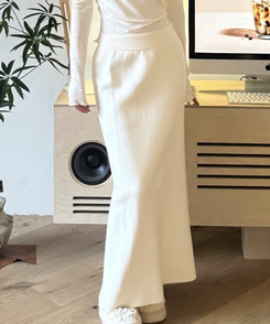 ニットロングスカート IVORY