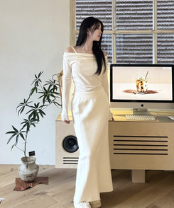 ニットロングスカート IVORY