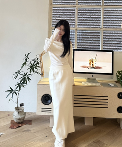 ニットロングスカート IVORY