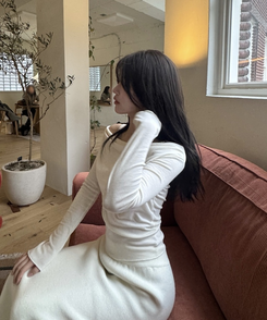 ドレープ長袖Tシャツ IVORY