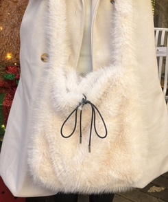 로지 밍크숄더 백 화이트