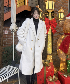 로지 밍크숄더 백 화이트