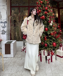 もこもこファーコート BEIGE