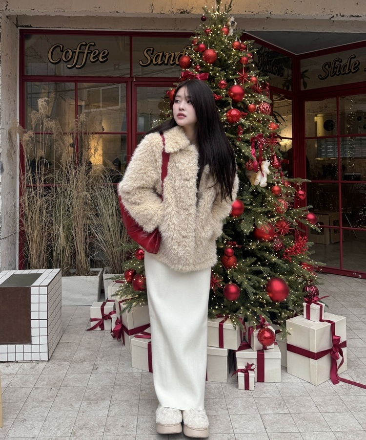 もこもこファーコート BEIGE