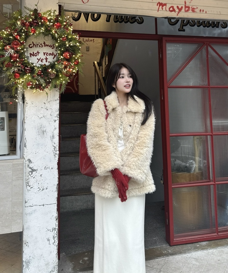 もこもこファーコート BEIGE