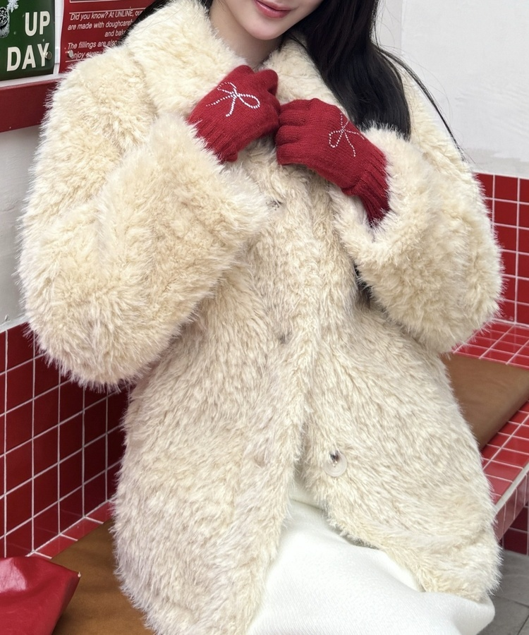 もこもこファーコート BEIGE