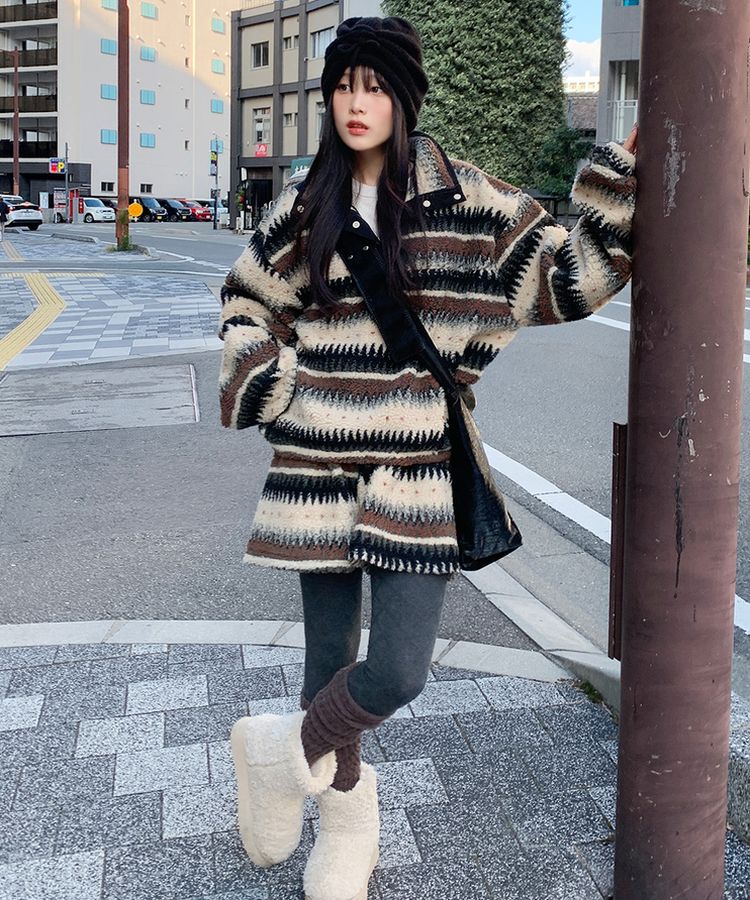 뽀글에스닉반바지 크림