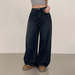 【丈別】【起毛】シードンデニムパンツ GRAYISH BLUE