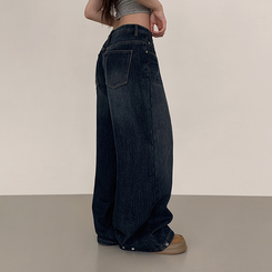 【丈別】【起毛】シードンデニムパンツ GRAYISH BLUE