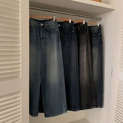 【丈別】【起毛】シードンデニムパンツ