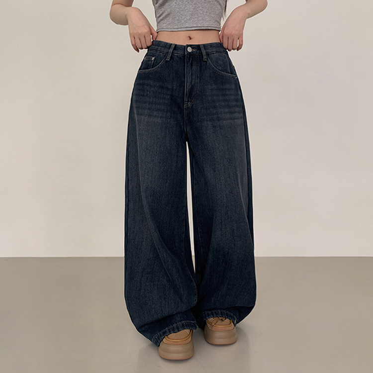 【丈別】【起毛】シードンデニムパンツ GRAYISH BLUE