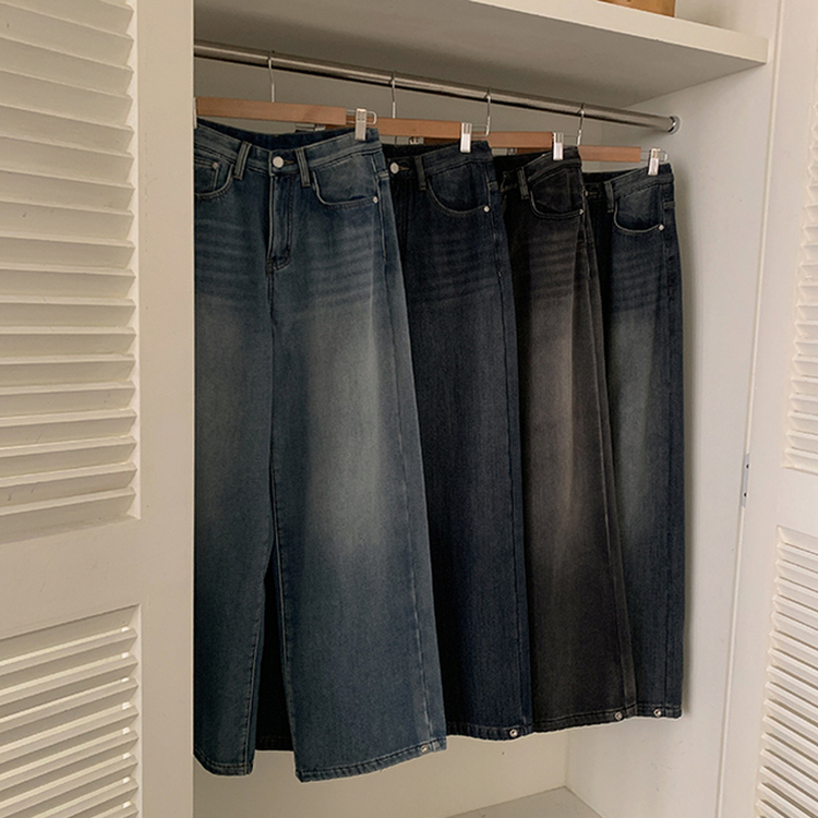 【丈別】【起毛】シードンデニムパンツ