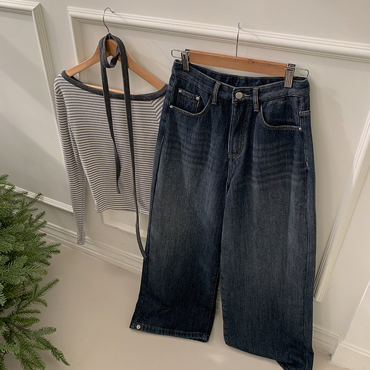 【丈別】【起毛】シードンデニムパンツ