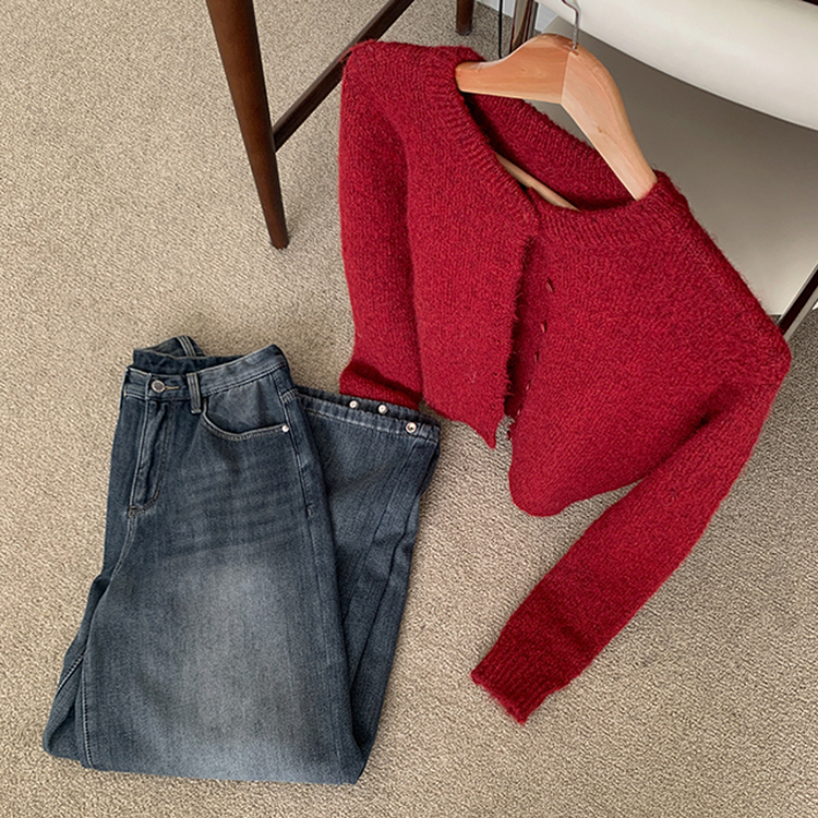 【丈別】【起毛】シードンデニムパンツ