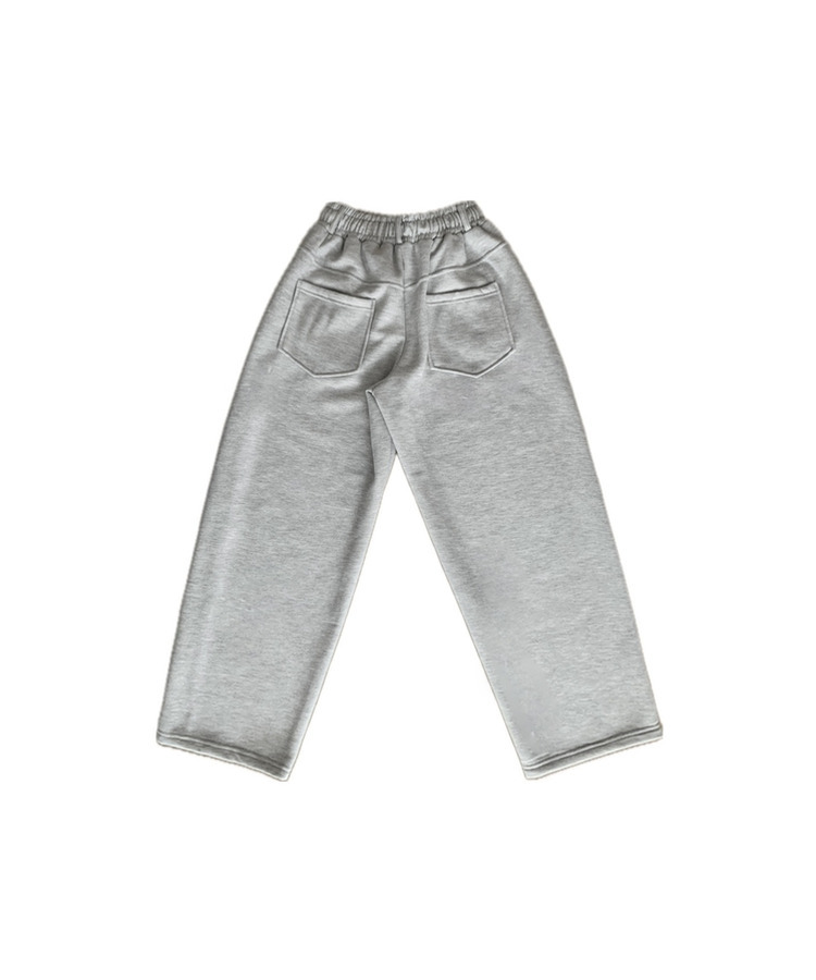 피넛 벨트 오버 일자핏 코튼 기모 롱 트레이닝 팬츠