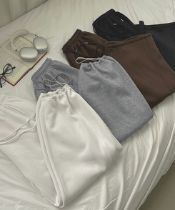 【丈別】【起毛】ジョガーワイドバンディングパンツ