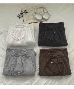 【丈別】【起毛】ジョガーワイドバンディングパンツ