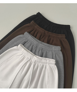 【丈別】【起毛】ジョガーワイドバンディングパンツ