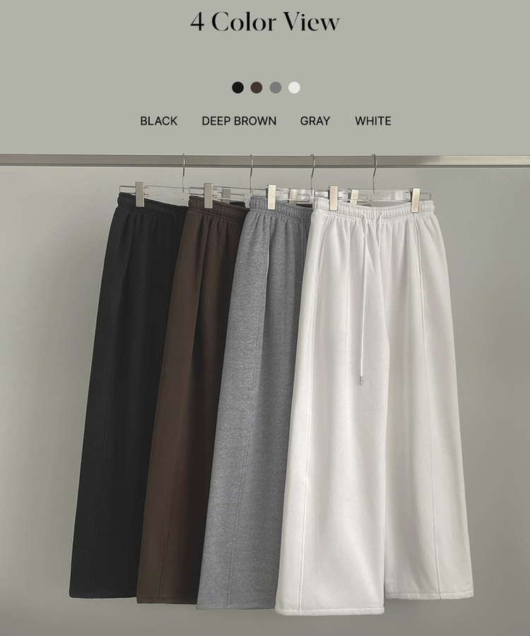 【丈別】【起毛】ジョガーワイドバンディングパンツ