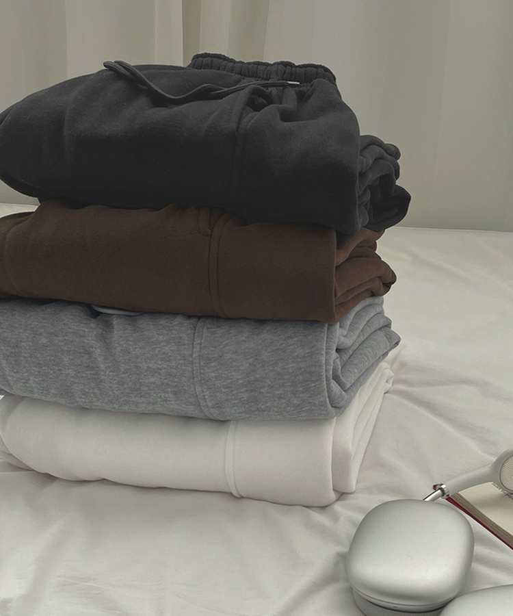 【丈別】【起毛】ジョガーワイドバンディングパンツ