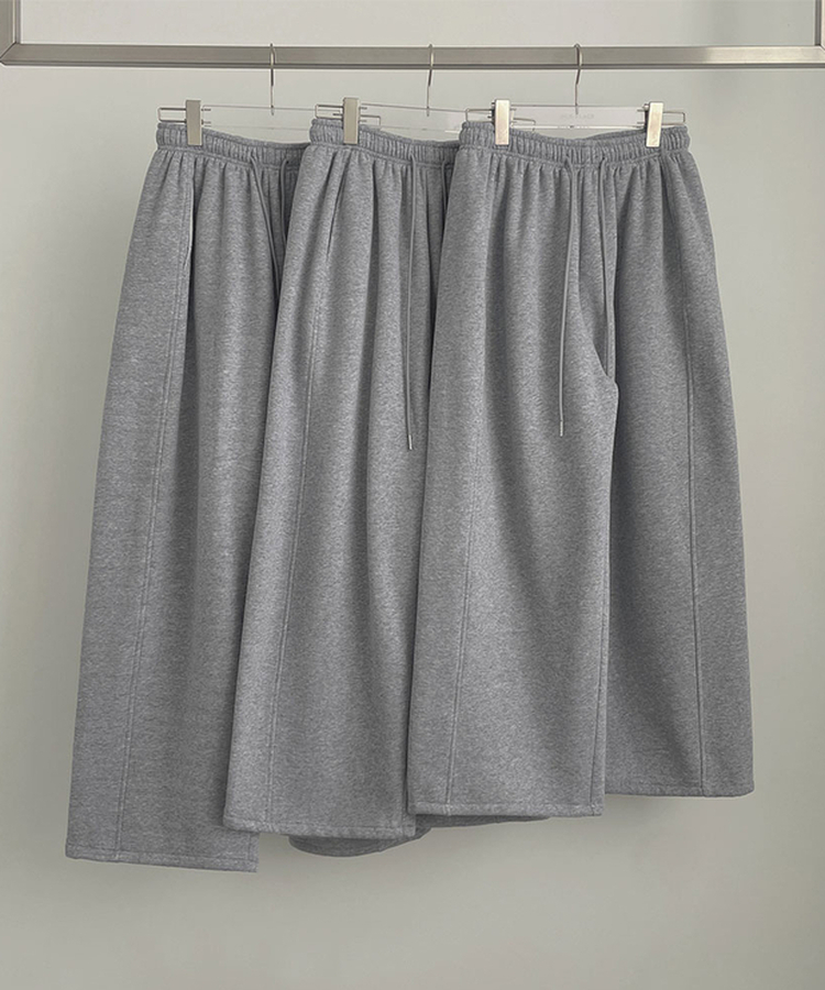 【丈別】【起毛】ジョガーワイドバンディングパンツ