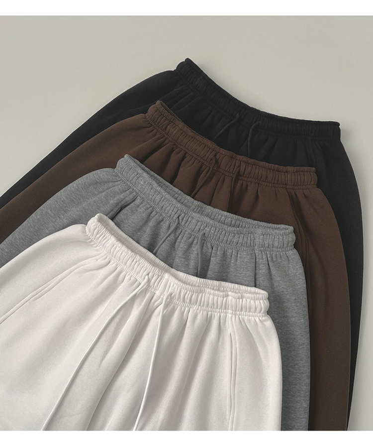 【丈別】【起毛】ジョガーワイドバンディングパンツ