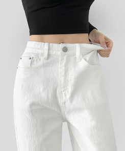 【丈別】【起毛】スパンワイドデニムパンツ(5color) IVORY