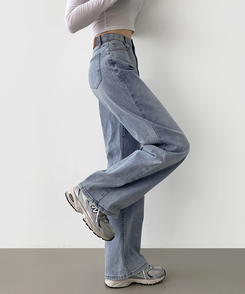 【丈別】【起毛】スパンワイドデニムパンツ(5color) LIGHT DENIM