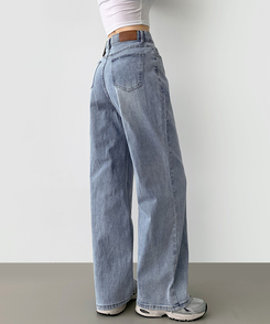 【丈別】【起毛】スパンワイドデニムパンツ(5color) LIGHT DENIM