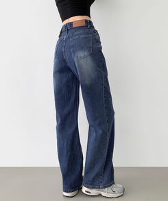 【丈別】【起毛】スパンワイドデニムパンツ(5color) DEEP DENIM