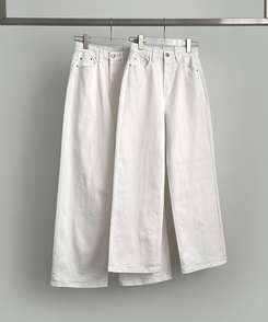 【丈別】【起毛】スパンワイドデニムパンツ(5color)