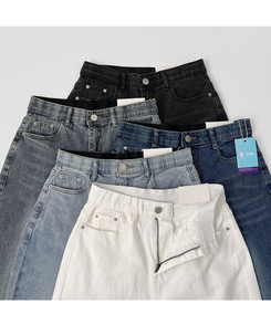 【丈別】【起毛】スパンワイドデニムパンツ(5color)