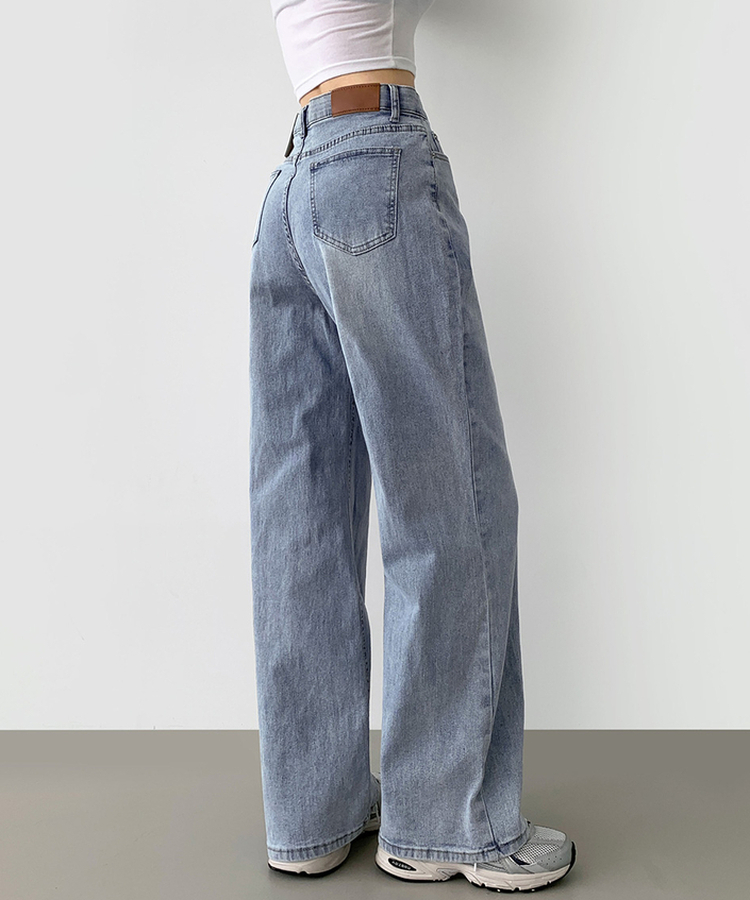 【丈別】【起毛】スパンワイドデニムパンツ(5color) LIGHT DENIM