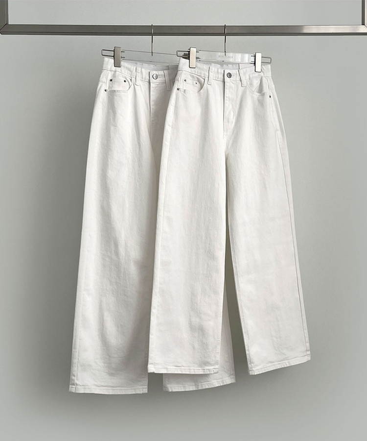 【丈別】【起毛】スパンワイドデニムパンツ(5color)