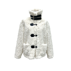 ウールダンブルファーハイネックコート