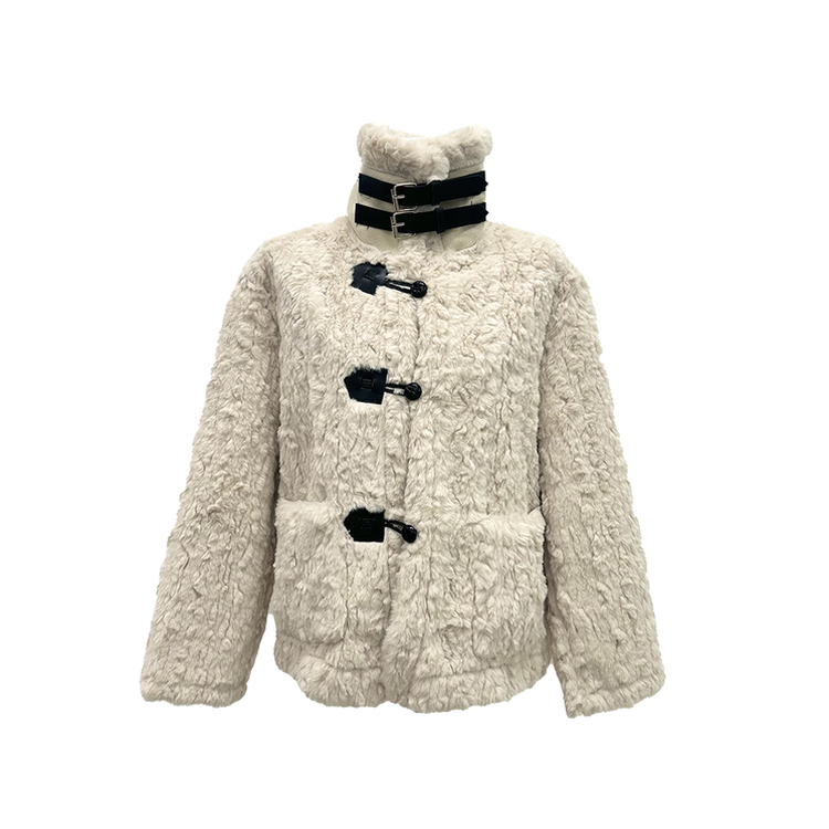 ウールダンブルファーハイネックコート