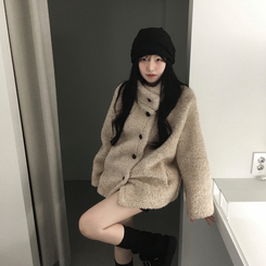 ハイネックムスタンコート BEIGE