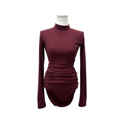 シャーリングタートルミニワンピース