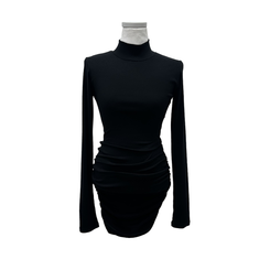 シャーリングタートルミニワンピース