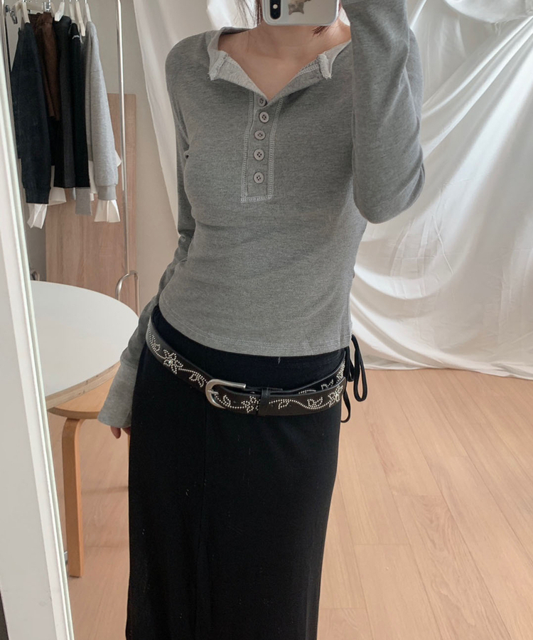 シルバースタッドフラワーバックルベルト BLACK