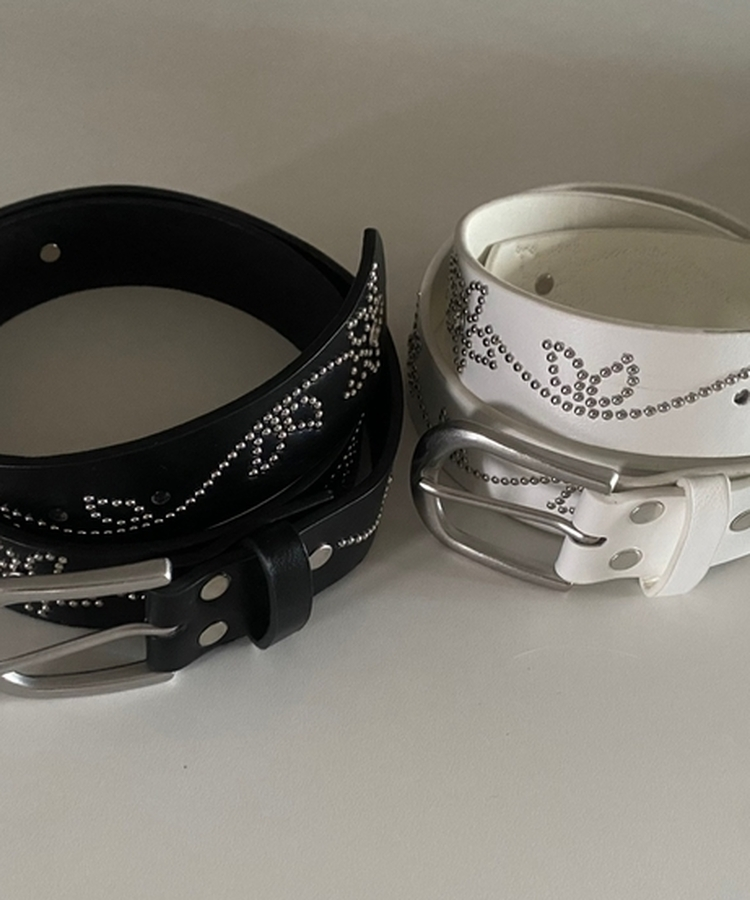 シルバースタッドフラワーバックルベルト