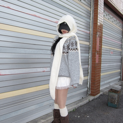 フラワーノルディックニット GREY