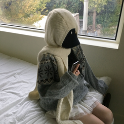 フラワーノルディックニット GREY