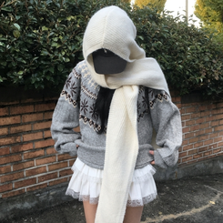 フラワーノルディックニット GREY