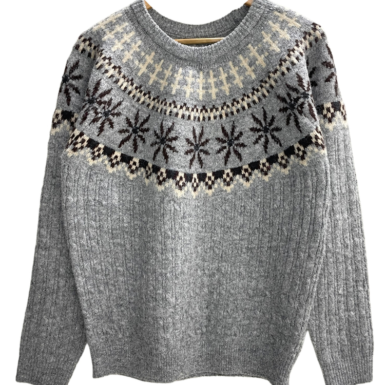 フラワーノルディックニット