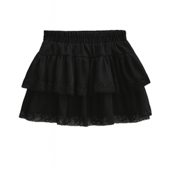 スエードティアードミニスカートパンツ