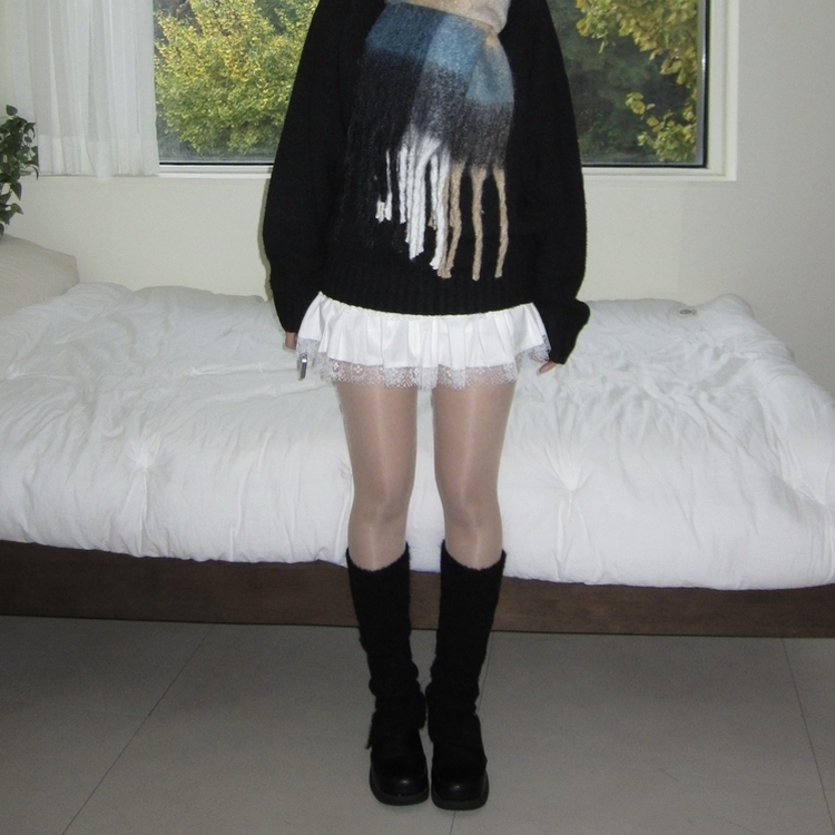 スエードティアードミニスカートパンツ WHITE